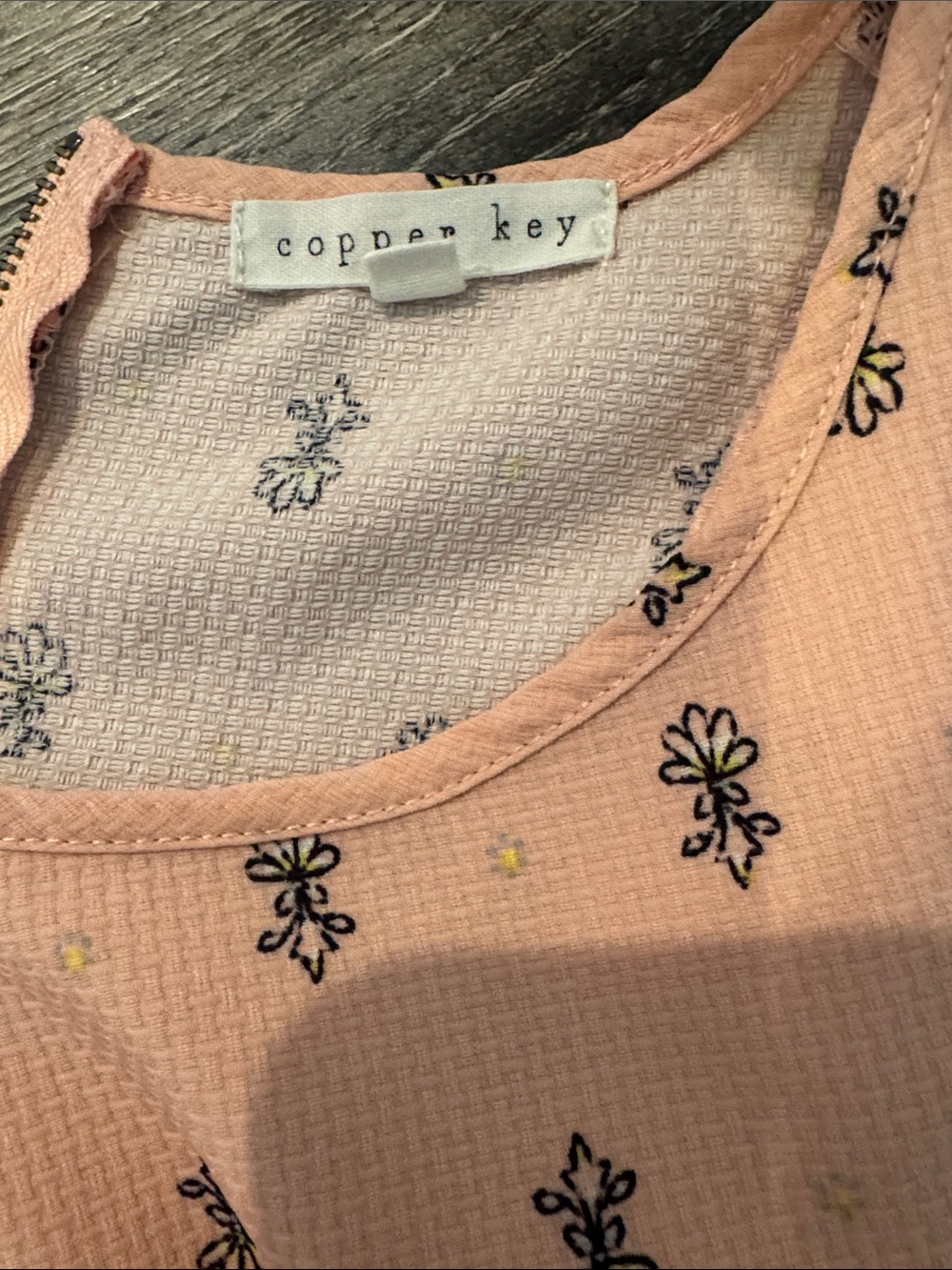 Copper Key Peach Floral Ruffle A-Line Dress - Picture 3 of 3